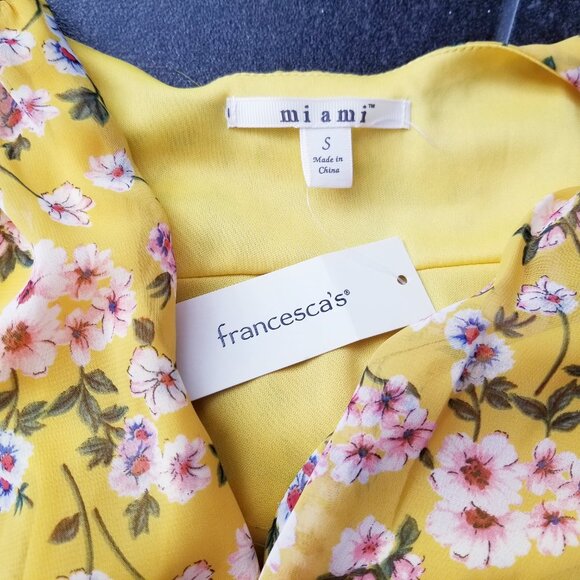 Pretty Summer Yellow High Low True Wrap Dress by Miami + Francesca's NEW w/Tags - Picture 12 of 13